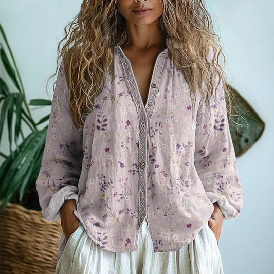 Avis | Vintage Leaf Print Blouse